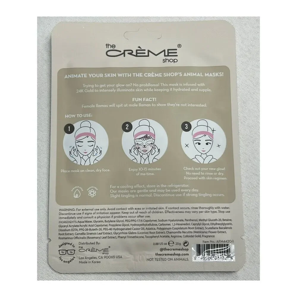 The Crème Shop Llama Face Mask & Lavender Hand Lotion Gift Set of 3